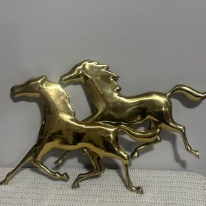 Vintage Elegant brass horse  Wall Art